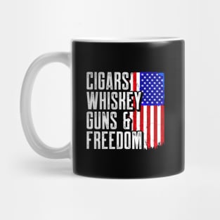 Cigars whiskey guns and freedom Mug